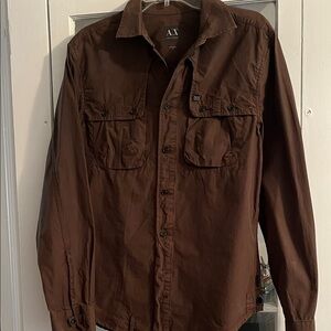 Armani Exchange Dark Brown Shirt Jacket